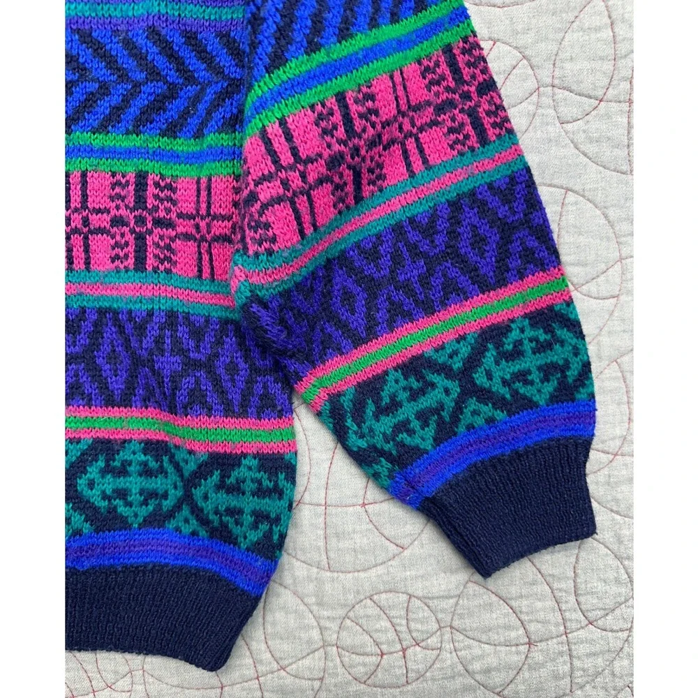 Esprit Kids Sweater Multicolor Geometric Vintage 80s 90s / Kids' Medium